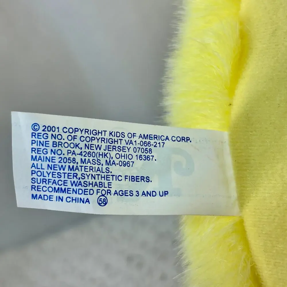 Plush Yellow Chick Easter Basket VTG Kids of America